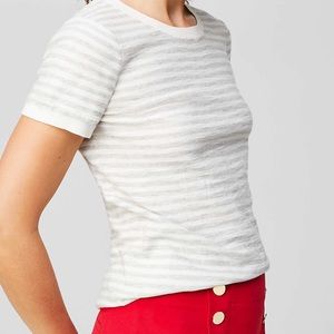 LOFT Gray/White Striped Tee. Cute!